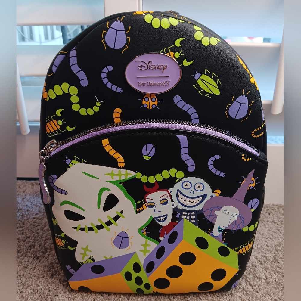 New Disney Her Universe Oogie Dice Mini Backpack, Glow In The Dark